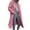 Pink, variant on Ozmmyan Women Plus Size Jacket Long Sleeve Loose Solid Woolen Double Breasted Coat