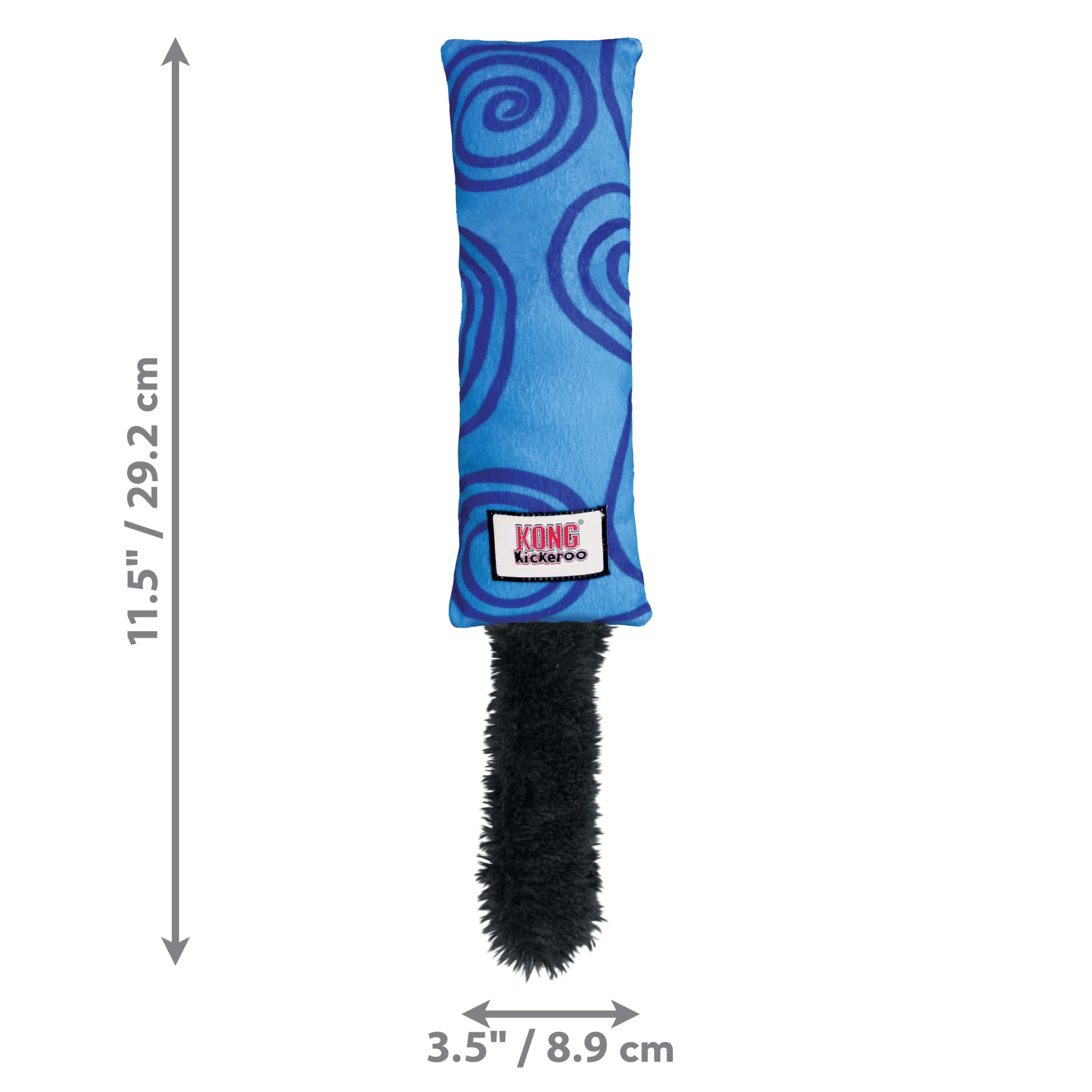 KONG® Kickeroo® Swirl Oversized Crinkle Catnip Cat Toy, Blue, with Premium North American Catnip