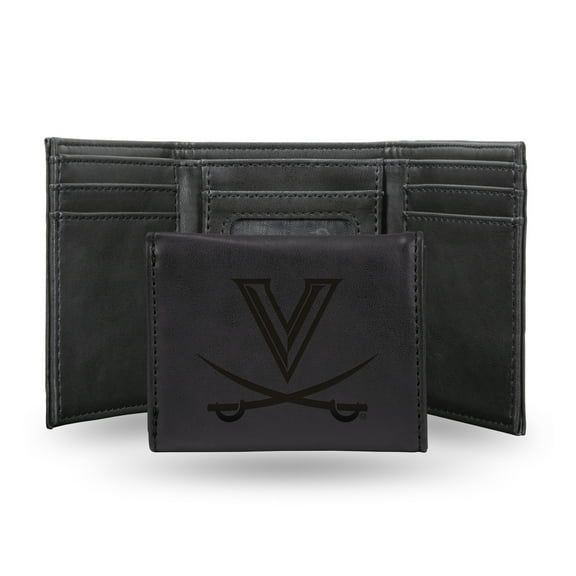 Virginia Cavaliers Black Laser Engraved Tri-Fold Wallet - Men's Accessory