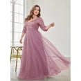 thumbnail image 4 of AURA Plus Size Sequin Evening Dress Women V Neck Formal Gown Elegant Party Dress, 4 of 7