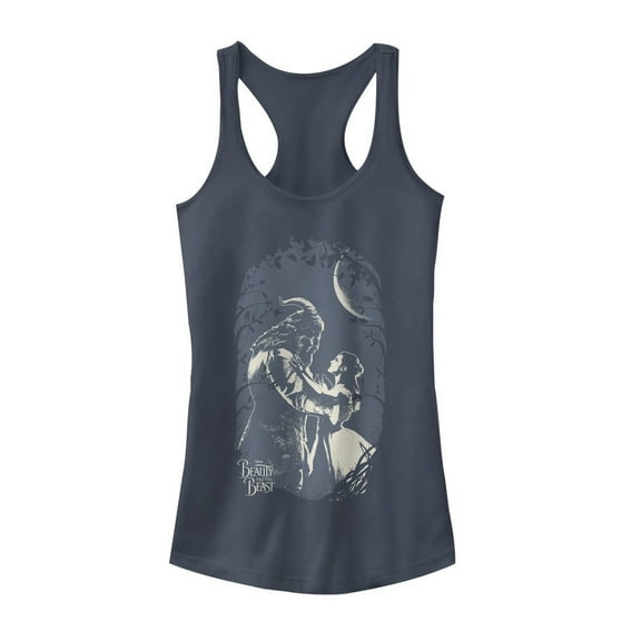 Junior's Beauty and the Beast Moon Dance  Racerback Tank Top Indigo Medium