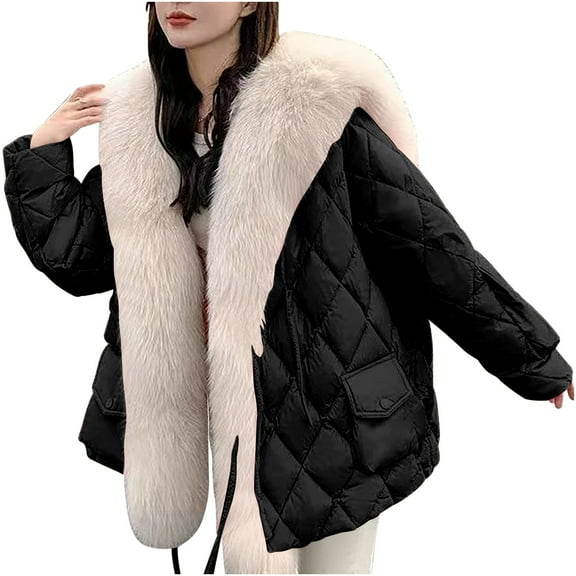 Kiplyki Save Big Women's Winter Coat Solid Color Long Sleeves Pocket Keep Warm Jacket Coat