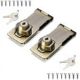 thumbnail image 6 of 2 Packs Keyed Hasp Locks Twist Knob Keyed Locking Hasp for Small Doors, Cabinets and More,Stainless Steel Steel, Hasp Lock Catch Latch Safety Lock Door Lock with Keys (4inch, Bronze), 6 of 10