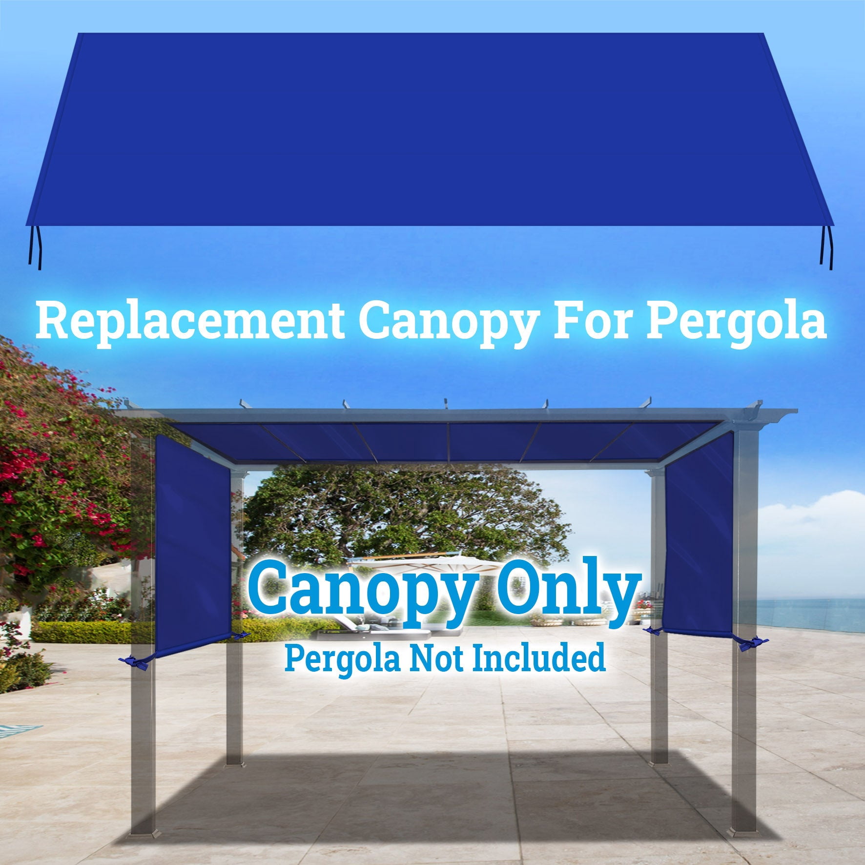 SOLAXO 18'L x 8.2' W Pergola Replacement Canopy Universal Pergola Canopy Replacement Top Cover for Pergola Structure, Frame NOT included (Blue)