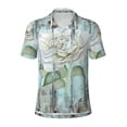 thumbnail image 2 of Daiia Vintage Rose1 Pattern Men’s Polo Shirts,Solid Deck Shirt,Classic Fit, Breathable Cotton Polo for Casual and Sport Wear-Large, 2 of 9