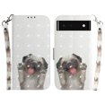 thumbnail image 2 of Case for Google Pixel 6 5G Cover Magnetic 3D Pattern Wallet Flip Case With Strap - Pug, 2 of 5