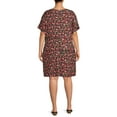 thumbnail image 3 of Terra & Sky Women's Plus Size Roll Cuff T-Shirt Dress, 3 of 5