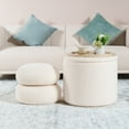 thumbnail image 6 of PINPLUS Storage Ottoman Modern Teddy set Round Ottoman with Storage Set of 2 for Living Room Coffee table, 6 of 9