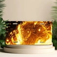thumbnail image 4 of 1 Pcs 2D Flat License Plate Covers & Frames, Fiery Lion For Decorative Front, Waterproof For Decoration Aluminum License Plate Covers & Frames Cover For Men Women, 12" X 6", 4 of 6
