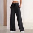 thumbnail image 1 of Pantalones de otoño con cordón Estilo deportivo Pantalones de cintura media para mujer Traje básico de vacaciones, 1 of 6