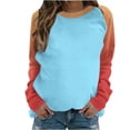 thumbnail image 4 of GigrtiJin Women Long Sleeved Gradient Sweatshirt Plus Size Round Neck Casual Pullover Top Fashion Going out Basic Blouse, 4 of 5