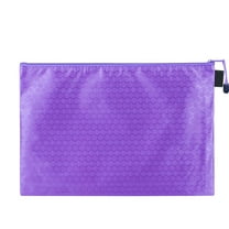 SDJMa Zipper Pouch Document Bag, Canvas Zip File Document Folders Organizer Pouch, Letter Size A4 Size Zipper Document Bag Zip Document Pouch for School Office Supplies(lilac colour)