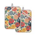 thumbnail image 7 of Yayeee Pot Holders Kitchen Heat Resistant with Pockets 7"x9.8" Cotton Oven Cooking Hot Pads, Vibrant Flowers Pattern, 7 of 7