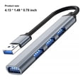 thumbnail image 2 of USB Hub USB3.0 de alta velocidad multipuerto LED divisor externo Dock adaptador de tableta de aleación de aluminio para Office Silver Type-C Estaciones de acoplamiento para portátiles Gris USB, 2 of 6