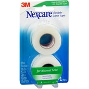 3M 771-2PK Nexcare Flexible Clear First Aid Tape 1 in. x 10 yd. 2 Rolls (One Package of 2 Rolls)