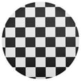 thumbnail image 3 of Ryvnso White and Black Checkered Grid Art Pattern Round Plate Mats Dining Table Placemat Set of 4 for Holiday Decoration, 3 of 7