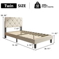 thumbnail image 7 of Sesslife Twin Bed Frame, Faux Leather Platform Bed Frame with Adjustable Headboard, Mattress Foundation, Holds 400LBS, No Box Spring Needed, Easy Assembly, White, 7 of 7