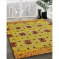 thumbnail image 3 of Ahgly Company Machine Washable Indoor Square Abstract Bright G Yellow Area Rugs, 3' Square, 3 of 7