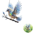 thumbnail image 2 of 2D Crystal Sky Blue Bird Painted Art Decor, Charming Sparkling Diamond Art Set, Window Decoration Hanging Gift for Bird Lovers, Home Holiday Decoration, Hanging Ornaments., 2 of 6