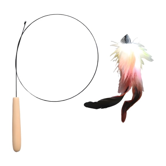 BESTSKY Kitten Toys,Wooden Grip Cat Toys Wands,Comfortable and Ergonomic Handling Cat Enrichment Toys for Indoor Cats,Style1