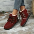 thumbnail image 5 of Dasayo Furry Women Boots Footwear Non Slip Red Ankle Round Toe Snow Winter Lace up Shoes Women's Shoes 43, 5 of 8