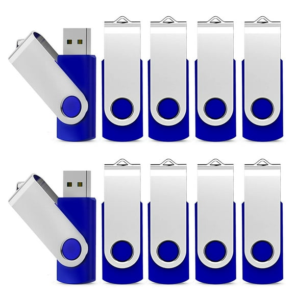 KEXIN Clé USB 32 Go, Lot de 10 Clés USB 32 Go, Clé USB en Vrac, Clé de Stockage de Données, Bleu