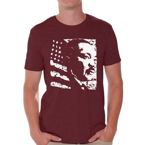 Awkward Styles Men's Martin Luther King Graphic T-shirt Tops USA Flag Shirt
