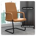 thumbnail image 2 of LeisureMod Evander Office Guest Chair in Acorn Brown Leather, 2 of 7