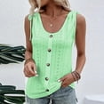 thumbnail image 2 of Camiseta sin mangas LIZALIG con cuello en V, sexy, casual, holgada, verde liso, para mujer, 2 of 4