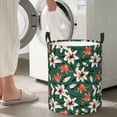 thumbnail image 4 of Lilies Flowers Green Laundry Basket, Laundry Hamper Waterproof Laundry Bag Clothes Hamper Laundry Bin with Handles for Bedroom, Living Room, Kids Room-#, 4 of 5