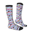 thumbnail image 3 of Balery Bees And Daisies Striped Fun Novelty Socks Men'S Women'S Crew Socks Funny Crazy Novelty Socks Quirky And Cool Socks, 3 of 9