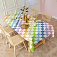 thumbnail image 3 of Pastel Color Checkered Pattern Rectangle Tablecloth 60"x120",Waterproof Polyester Rectangle Table Cloth, Wipeable Spillproof Polyester Tablecloth for Dining, Camping, Indoor and Outdoor, 3 of 6