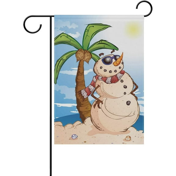 Sand Snowman Decorative Double Sided House Flag 28 x 40 inch