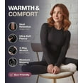 thumbnail image 2 of Long Johns Crewneck Thermal Underwear Set for Women Fleece Lined Winter Warm Base Layer Top & Bottom Black L, 2 of 8