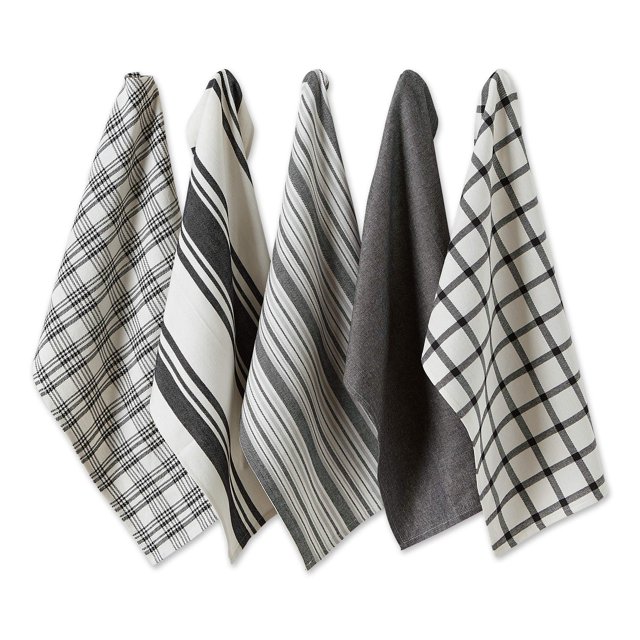 Juego de Paños de Cocina DII 46x71 cm Negro 5 Piezas