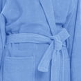 thumbnail image 5 of Cotton Terry Cloth Men's Bathrobe with Hooded,Classic Towel Full Length Robe Mid Blue Color One Size, 5 of 6
