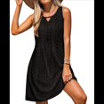 thumbnail image 1 of Vestidos de Verano para Mujer 2025, Informales, Sueltos, Sin Mangas, con Ojales, con Bolsillos, Negros, Talla S, 1 of 6