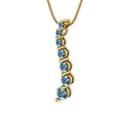 thumbnail image 2 of 0.48 ct Brilliant Round Cut Blue Moissanite 14k Yellow hypoallergenic Solid gold Designer Everyday Affordable Dainty Necklace Pendant with 16" Chain, 2 of 6
