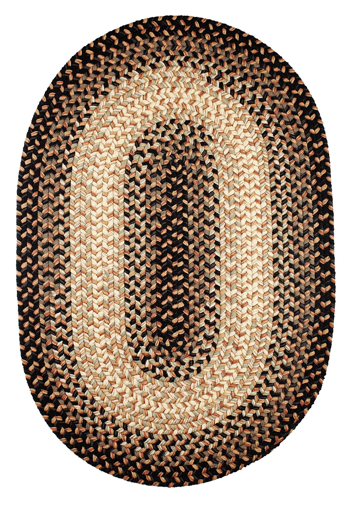 Grey Indoor & Outdoor Rug, Braided Textured Design, 4Ft. X 4Ft. Round ...