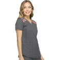 thumbnail image 3 of Dickies Dynamix Women Scrubs Top, V-Neck, DK740, S, Pewter, 3 of 6
