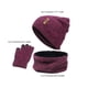 thumbnail image 4 of 2x Gorro de invierno Salvador para mujer bufanda guantes de punto forro Rosa rojo, 4 of 8