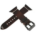 thumbnail image 2 of Oil Wax Leather Watch Accessories Watchband For S 3 2 1 Apple Watch Bands 44mm iWatch Bracelet Deep Coffee with Black Buckle, 2 of 3
