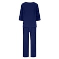 thumbnail image 5 of Women's Linen Two Piece Casual Set Breathable Loose Home and Outfit, 5 of 7
