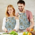 thumbnail image 3 of Pioneer Flower Floral Print Pattern Apron-Garden Aprons for Women with Pockets-Cotton Linen Waterproof Kitchen Cooking Gardening Aprons Adjustable for Kitchen,Cooking,BBQ and Salon 33x27 Inch, 3 of 7