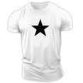 thumbnail image 2 of JAKANYQ Men's T-Shirts Star Print Simple Fashion Short Sleeved Round Neck T Shirt Simple Stretchy, 2 of 4