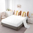 thumbnail image 3 of Homewish Modern Geometric Stripe 7-Piece King Bedding,Orange Gold White King Bed in a Bag,Reversible, 3 of 8