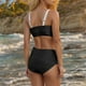 thumbnail image 3 of Conjunto de Bikini de Cintura Súper Alta para Mujeres con Cuello en V con Textura Ruched 2025 Traje de Baño de Playa de Verano, 3 of 8