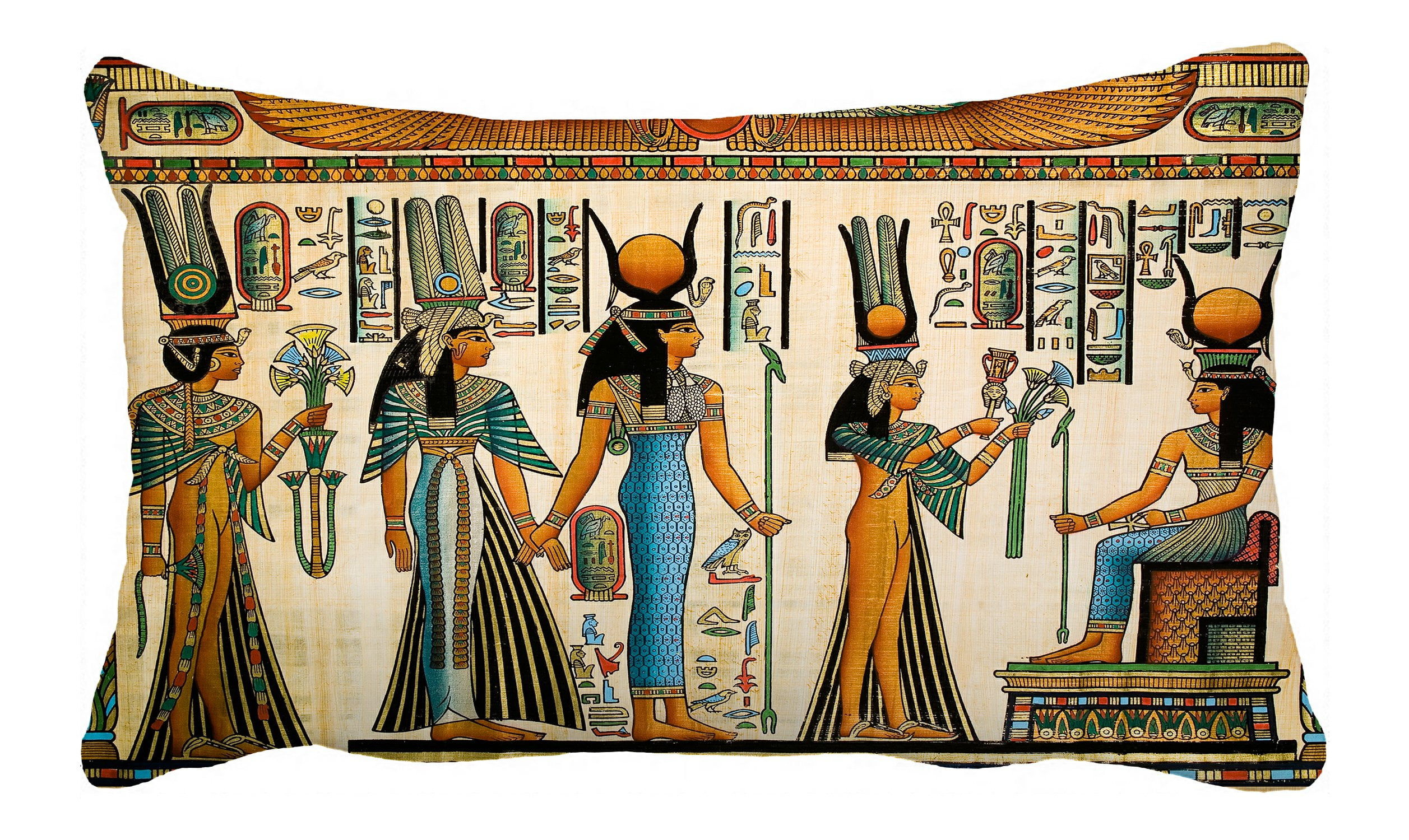 PHFZK African Design Pillow Case, Egyptian Queen Ancient Pillowcase