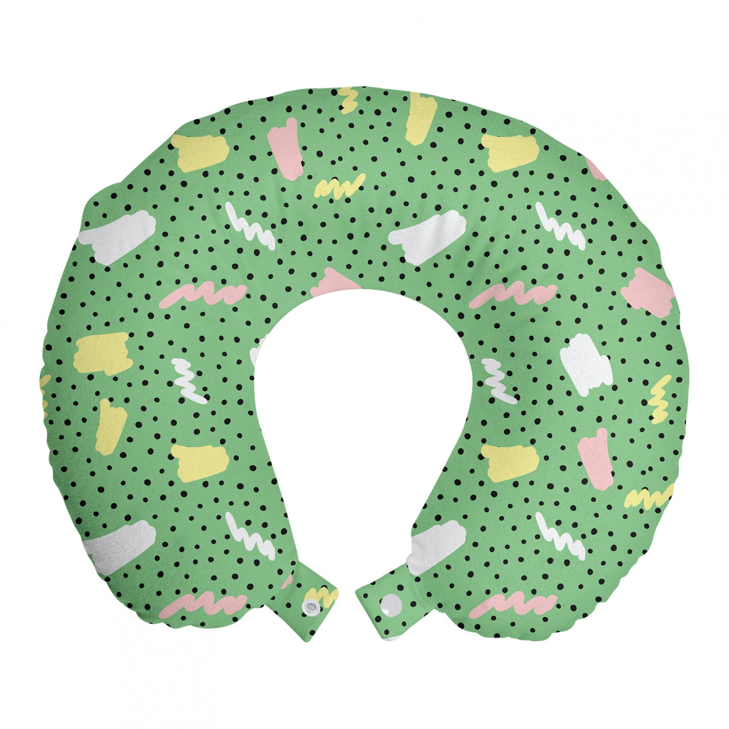 Ambesonne Abstract Travel Pillow Neck Rest Hand Drawn