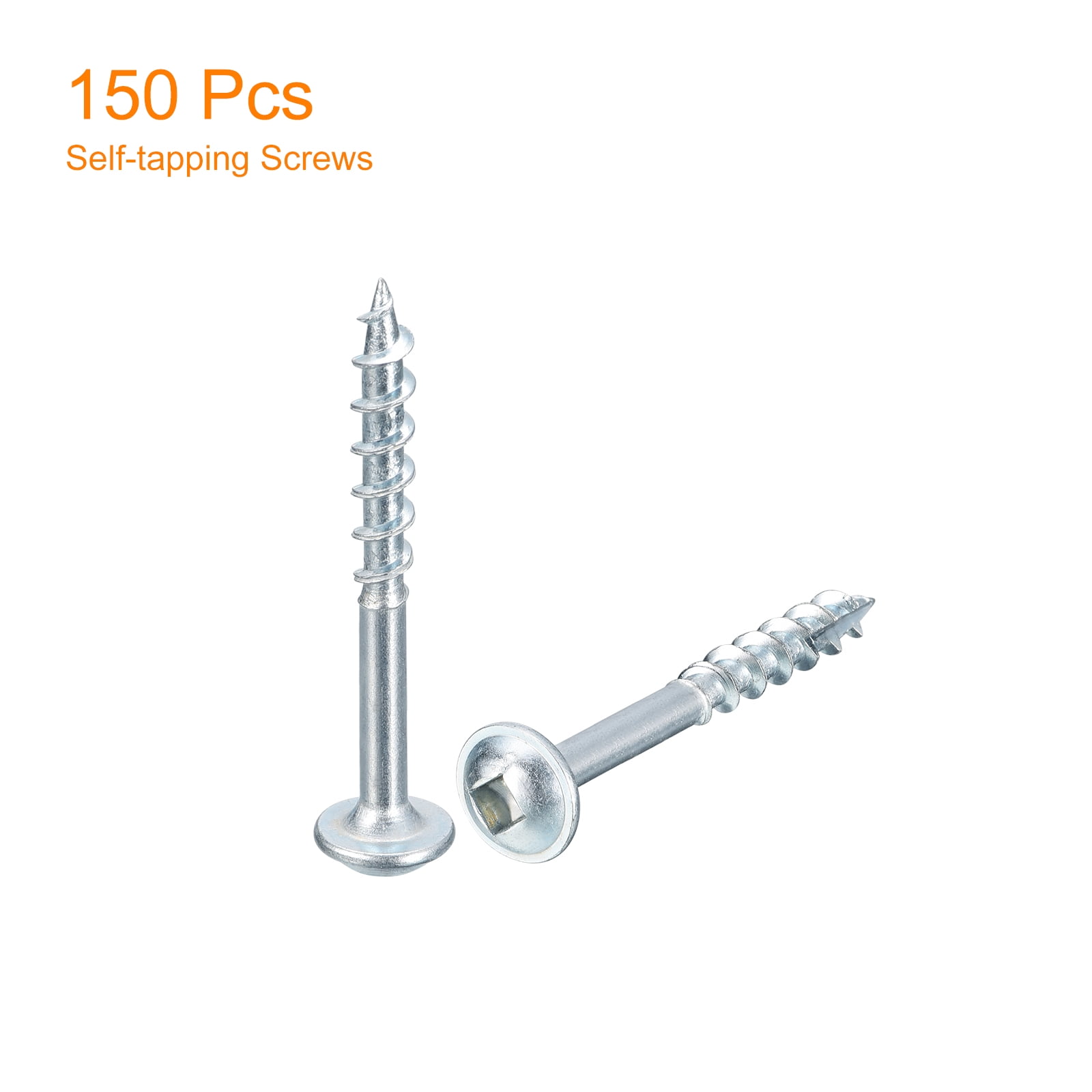 #8x1-1/2" Pocket Hole Screws, 150 pack Square Drive Self Tapping Wood Screws, Zinc Plated